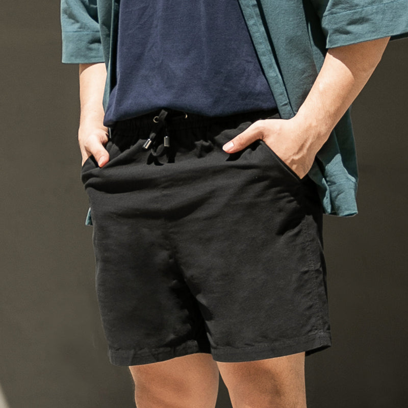 Linen Blend Drawstring Summer Shorts