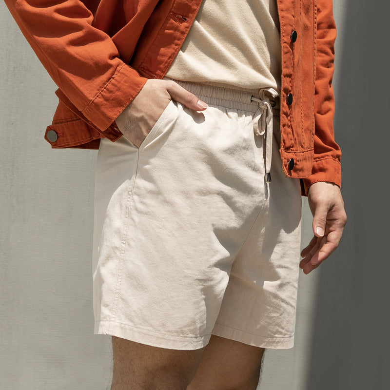 Linen Blend Drawstring Summer Shorts